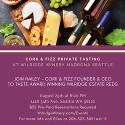 Cork & Fizz Wine Tasting at Wilridge Winery Madrona Seattle